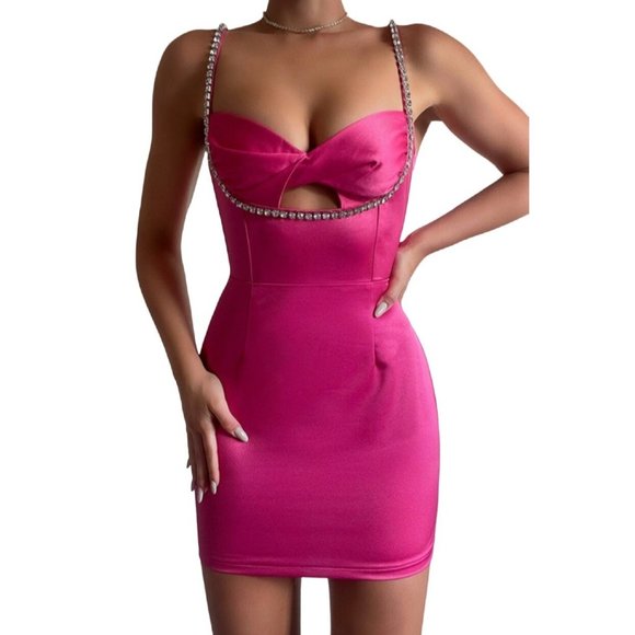 Runaway Serafina Cutout Bodycon Mini Dress Fuschia Size Large NWT - Picture 1 of 1